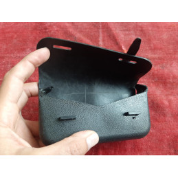 Close-up of the stitching and material on vintage tool bag