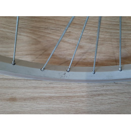 Side profile of vintage aluminium rear wheel for classic mountain bikes