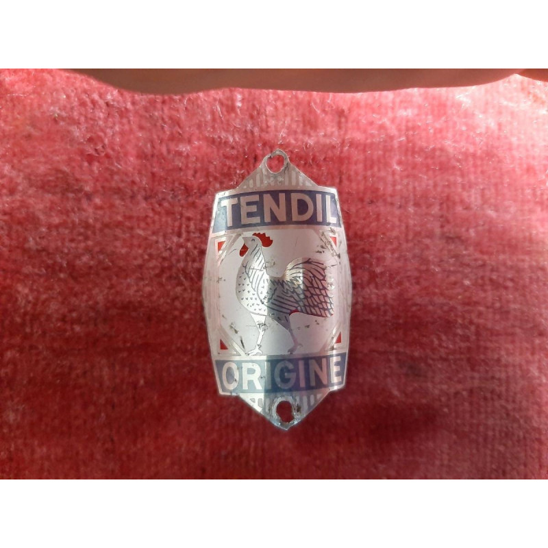 Emblema de quadro TENDIL ORIGINE – vista frontal do emblema vintage para bicicleta