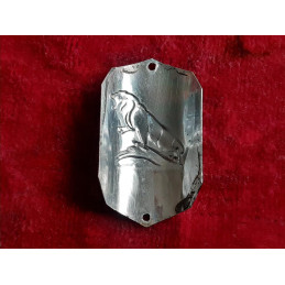 Original PEUGEOT headbadge patina detail