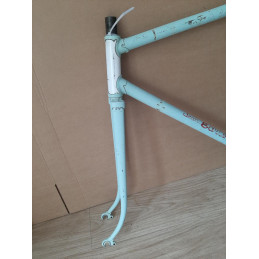 Vintage bicycle frame headtube and lug detailing