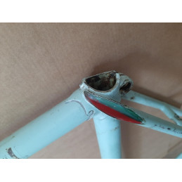 Bottom bracket underside showing frame serial stampings