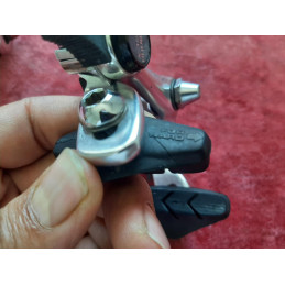 Shimano 105 vintage caliper set on white background