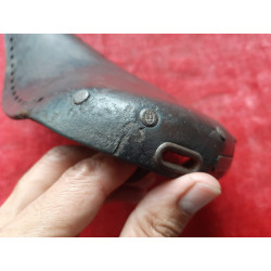 Top down perspective of Henri Gauthier vintage leather saddle shape