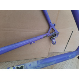 Vintage bicycle restoration frame - down tube decal close-up
