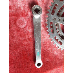 Stronegligh 49 TRI pedaleiro triplo duralumin 32-42-52 170mm rosca francesa vista lateral