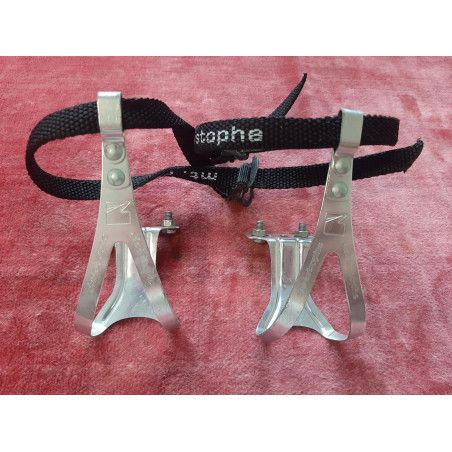 Cale Pieds CHRISTOPHE STC en Aluminium vélo de COURSE ancien vélo Eroica D4