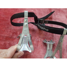 Cale Pieds CHRISTOPHE STC en Aluminium vélo de COURSE ancien vélo Eroica D4