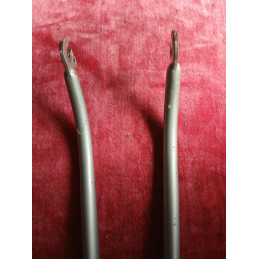 Steel fork dropouts showing 100mm spacing
