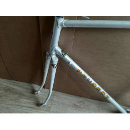 Reynolds 531 double-butted tubing decal on Peugeot bicycle frame