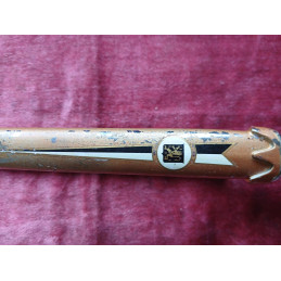Right profile showing authentic patina on steel fork