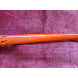 Full length shot of the used steel fork highlighting overall geometry