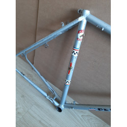 Seat lug and seat tube clamp area closeup on steel Peugeot frame