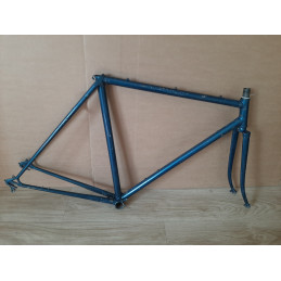 Vista lateral del cuadro artesanal de acero de 54x54.5cm con patillas traseras Campagnolo