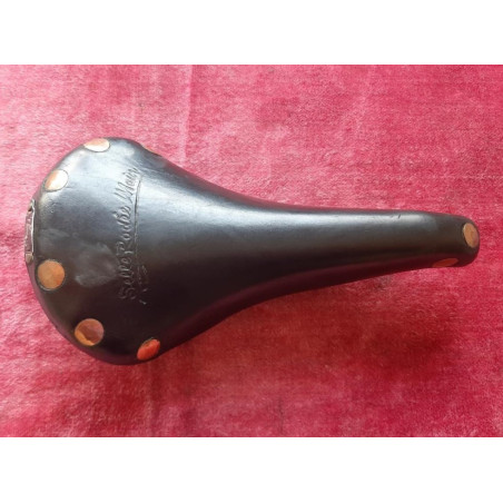 Selim vintage Brooks Professional em couro – vista lateral do selim clássico para bicicleta