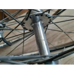 2 Roues LYOTARD ACIER 650B clincher rims hub ATOM randonneuse PEUGEOT D11
