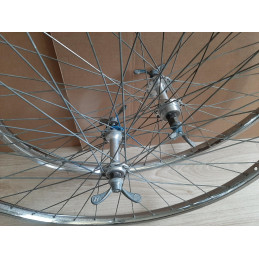 2 Roues LYOTARD ACIER 650B clincher rims hub ATOM randonneuse PEUGEOT D11