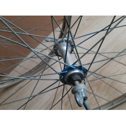 2 Roues LYOTARD ACIER 650B clincher rims hub ATOM randonneuse PEUGEOT D11
