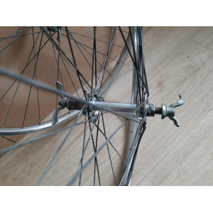 2 Roues DEA ACIER 650B clincher rims hub NEW STAR randonneuse PEUGEOT 123mm