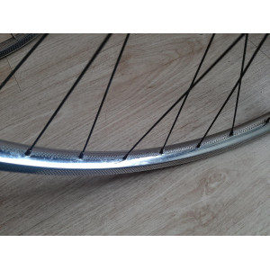 2 Roues DEA ACIER 650B clincher rims hub NEW STAR randonneuse PEUGEOT 123mm