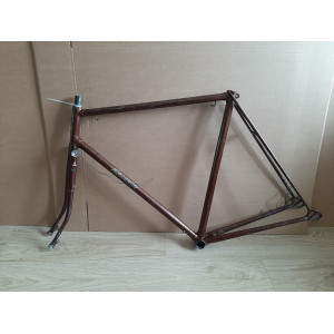 Cadre de vélo de voyage Raleigh Reynolds 531 bleu d'occasion profil complet