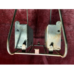 Pair of vintage Peugeot metal bicycle toolboxes 1940s-1950s