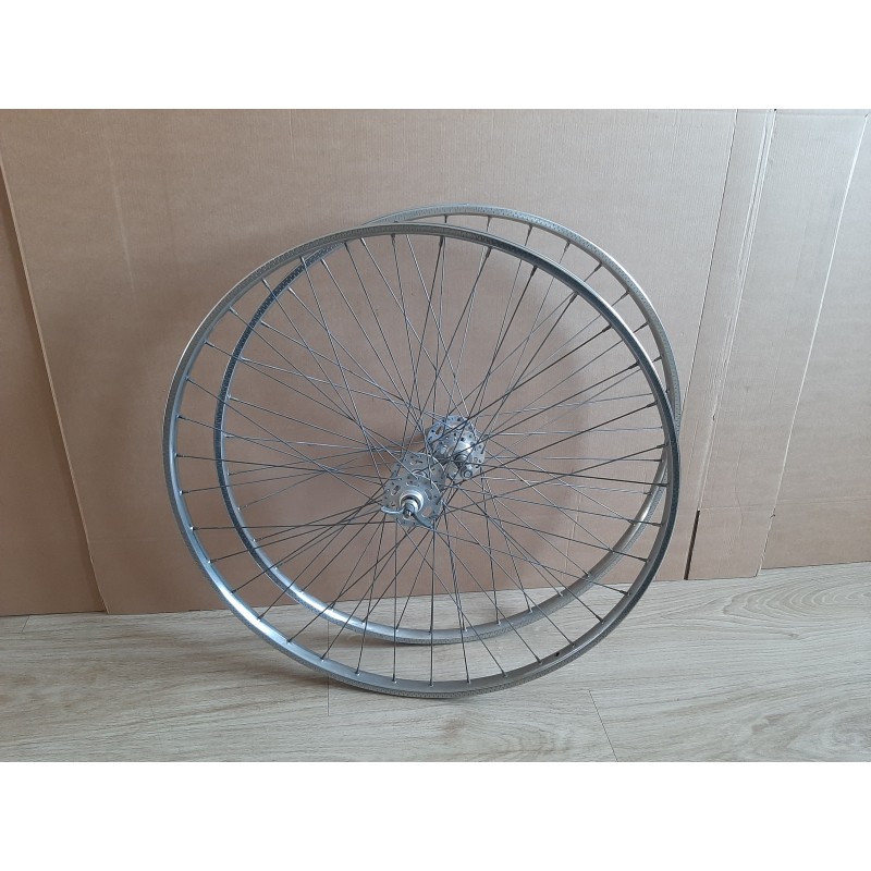 2 Roues RIGIDA ACIER 700C clincher rims randonneuse PEUGEOT 130.6mm RO12