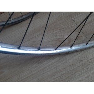 2 Roues RIGIDA ACIER 700C clincher rims randonneuse PEUGEOT 130.6mm RO12