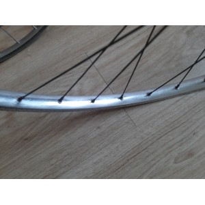 2 Roues RIGIDA ACIER 700C clincher rims randonneuse PEUGEOT 130.6mm RO12