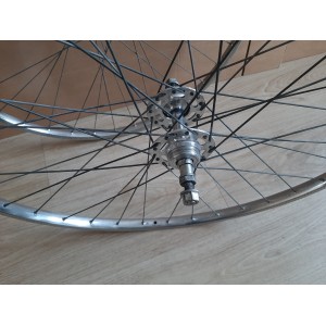 2 Roues RIGIDA ACIER 700C clincher rims randonneuse PEUGEOT 130.6mm RO12