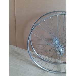2 Roues RIGIDA ACIER 700C clincher rims randonneuse PEUGEOT 130.6mm RO12