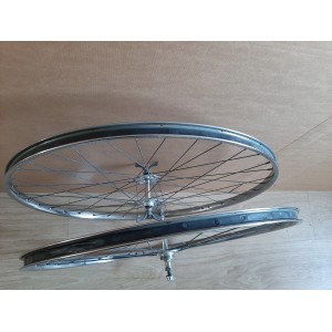 2 Roues RIGIDA ACIER 700C clincher rims randonneuse PEUGEOT 130.6mm RO12