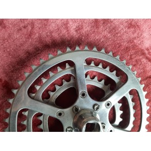 SPECIALITES TA Kurbelgarnitur 32-42-52 Zähne Duralumin 170mm Detail Pedalgewinde M14x1.25
