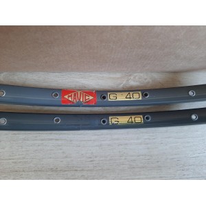 2 MAVIC G40 700c 36H dark grey clincher rims vintage bike