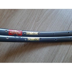 2 MAVIC G40 700c 36H dark grey clincher rims vintage bike