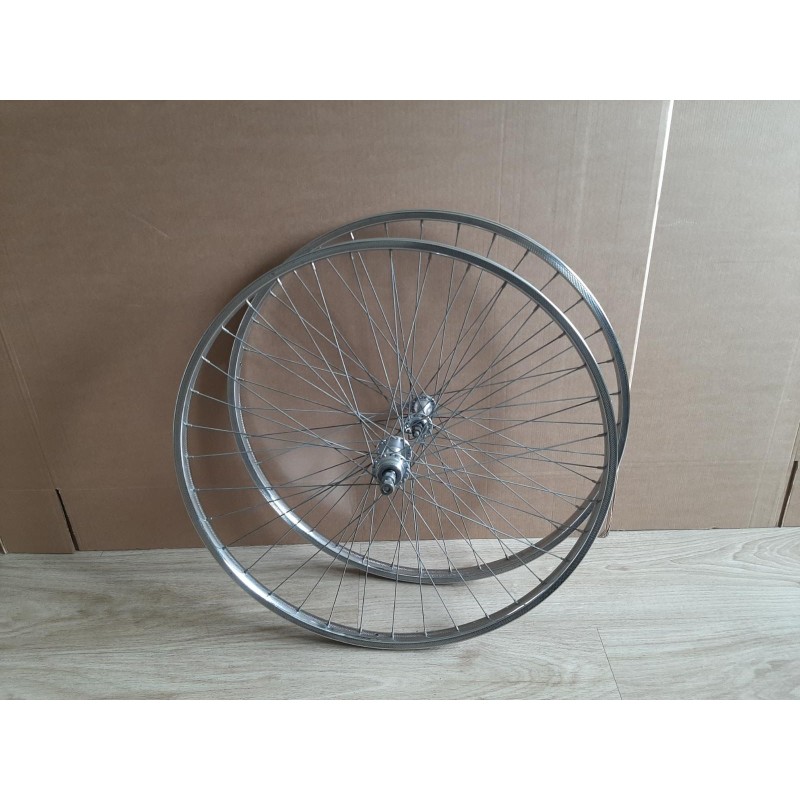 2 Roues LYOTARD ACIER 650B moyeux ATOM 1978 randonneuse 120mm PEUGEOT RO1