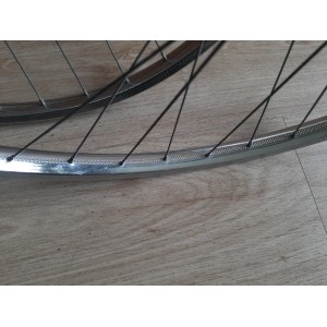 2 Roues LYOTARD ACIER 650B moyeux ATOM 1978 randonneuse 120mm PEUGEOT RO1