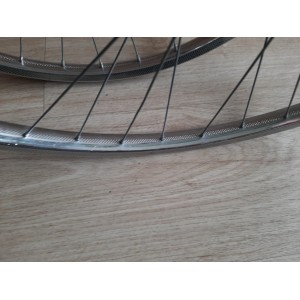 2 Roues LYOTARD ACIER 650B moyeux ATOM 1978 randonneuse 120mm PEUGEOT RO1