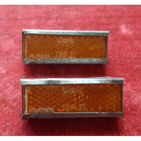 CIBIE pedal reflector close-up amber catadioptre vintage French bicycle