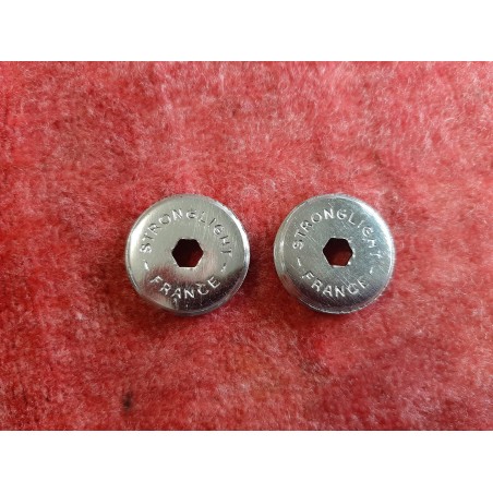 Tapa antipolvo biela STRONGLIGHT 23mm acero – vista frontal