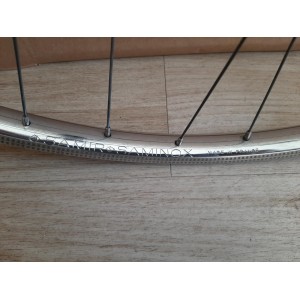 Roue arriere SAMIR SAMINOX ACIER 700C moyeu NEW STAR 120mm randonneuse RO27