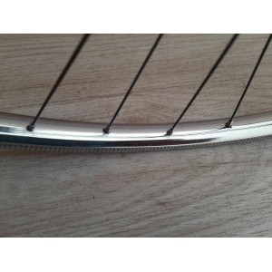 Roue arriere SAMIR SAMINOX ACIER 700C moyeu NEW STAR 120mm randonneuse RO27