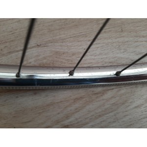 Roue arriere SAMIR SAMINOX ACIER 700C moyeu NEW STAR 120mm randonneuse RO27