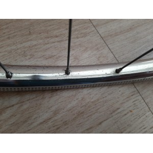 Roue arriere SAMIR SAMINOX ACIER 700C moyeu NEW STAR 120mm randonneuse RO27