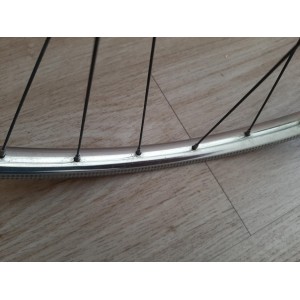 Roue arriere SAMIR SAMINOX ACIER 700C moyeu NEW STAR 120mm randonneuse RO27