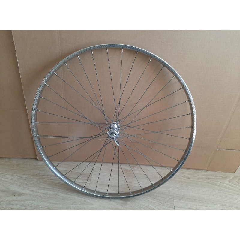 Roue avant RIGIDA Chrolux 650B en acier d'occasion avec moyeu ATOM 1978