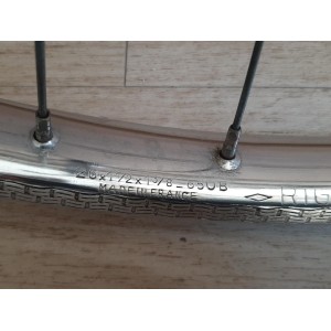 RIGIDA CHROLUX 650B steel front wheel ATOM hub touring bicycle 1978 RO26
