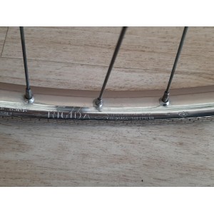 RIGIDA CHROLUX 650B steel front wheel ATOM hub touring bicycle 1978 RO26