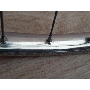 RIGIDA CHROLUX 650B steel front wheel ATOM hub touring bicycle 1978 RO26