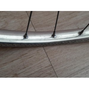 RIGIDA CHROLUX 650B steel front wheel ATOM hub touring bicycle 1978 RO26